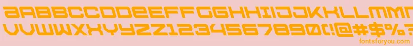 Ussdallasleft-Schriftart – Orangefarbene Schriften auf rosa Hintergrund