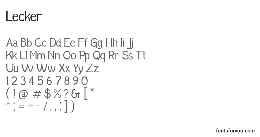 Шрифт Lecker – алфавит, цифры, специальные символы