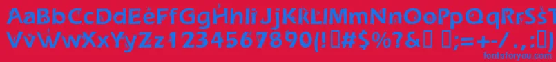 Czcionka DwellersNice – niebieskie czcionki na czerwonym tle