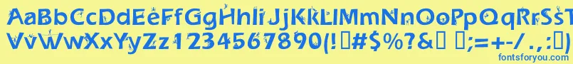 DwellersNice Font – Blue Fonts on Yellow Background