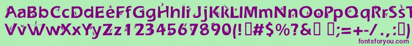 DwellersNice Font – Purple Fonts on Green Background