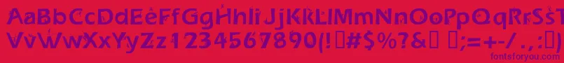 Czcionka DwellersNice – fioletowe czcionki na czerwonym tle