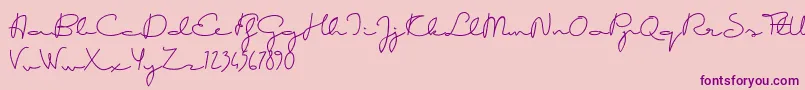 GoodKarmaDemo-Schriftart – Violette Schriften auf rosa Hintergrund