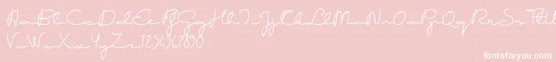 GoodKarmaDemo-Schriftart – Weiße Schriften auf rosa Hintergrund