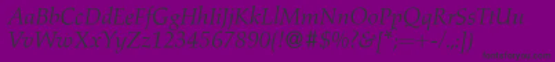 A760RomanItalic Font – Black Fonts on Purple Background