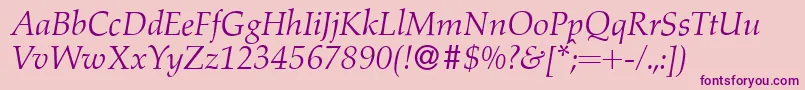 A760RomanItalic Font – Purple Fonts on Pink Background