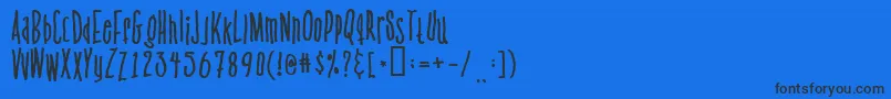Шрифт Venusflytrapandthebug – чёрные шрифты на синем фоне