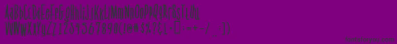 Czcionka Venusflytrapandthebug – czarne czcionki na fioletowym tle