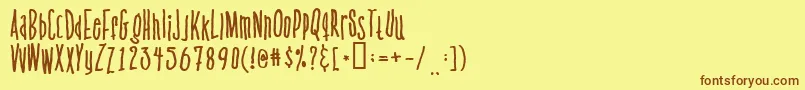 Venusflytrapandthebug Font – Brown Fonts on Yellow Background