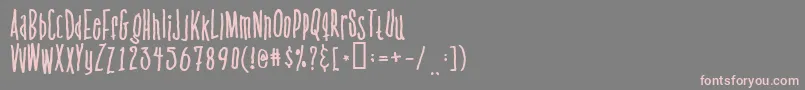 フォントVenusflytrapandthebug – 灰色の背景にピンクのフォント
