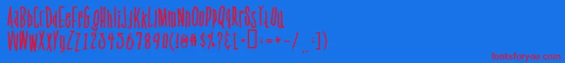 Venusflytrapandthebug Font – Red Fonts on Blue Background