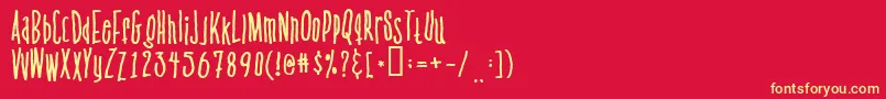 Venusflytrapandthebug Font – Yellow Fonts on Red Background