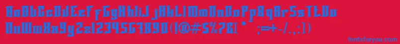 Blnktaperlucker Font – Blue Fonts on Red Background