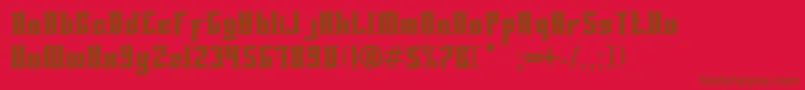 Blnktaperlucker Font – Brown Fonts on Red Background