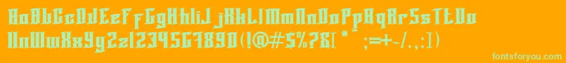 Blnktaperlucker Font – Green Fonts on Orange Background