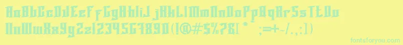 Blnktaperlucker Font – Green Fonts on Yellow Background