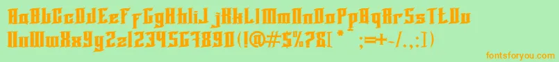 Blnktaperlucker Font – Orange Fonts on Green Background
