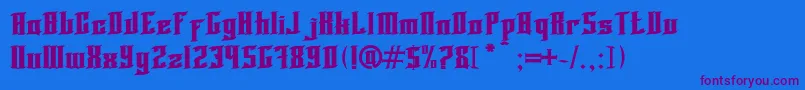 Blnktaperlucker Font – Purple Fonts on Blue Background