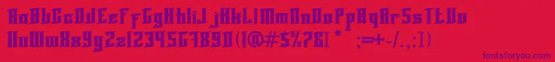 Blnktaperlucker Font – Purple Fonts on Red Background