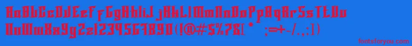 Blnktaperlucker Font – Red Fonts on Blue Background