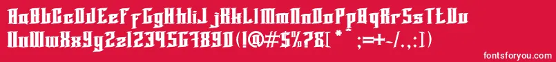 Blnktaperlucker Font – White Fonts on Red Background