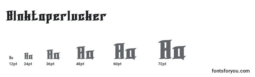 Размеры шрифта Blnktaperlucker