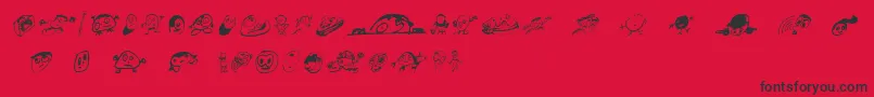 Fonte Swatbats1 – fontes pretas em um fundo vermelho