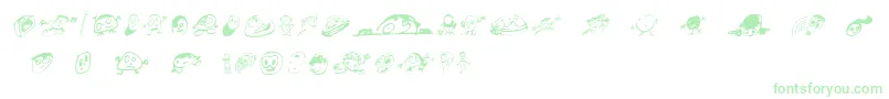 Czcionka Swatbats1 – zielone czcionki na białym tle