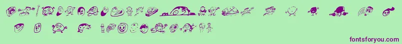 Swatbats1 Font – Purple Fonts on Green Background