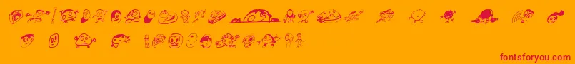 フォントSwatbats1 – オレンジの背景に赤い文字