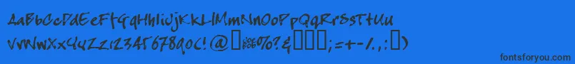 Crapj Font – Black Fonts on Blue Background