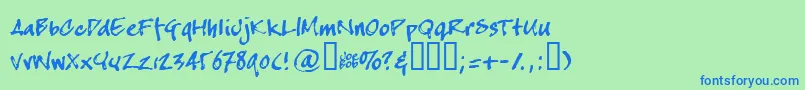 More about Crapj Font Crapj Font – Blue Fonts on Green Background