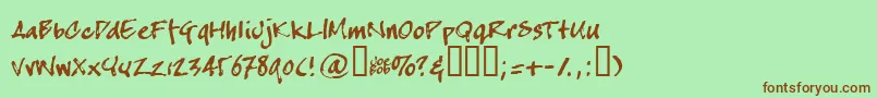 Crapj Font – Brown Fonts on Green Background