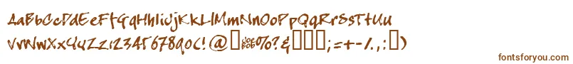 Crapj-Schriftart – Braune Schriften auf weißem Hintergrund
