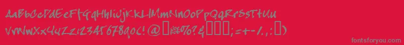 Weitere Informationen zur Crapj-Schriftart Crapj-Schriftart – Graue Schriften auf rotem Hintergrund