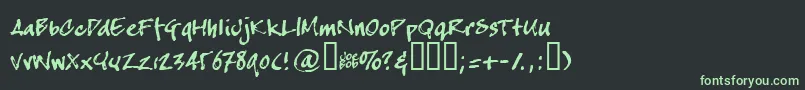 フォントCrapj – 黒い背景に緑の文字