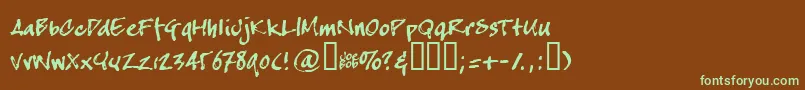 Crapj-fontti – vihreät fontit ruskealla taustalla