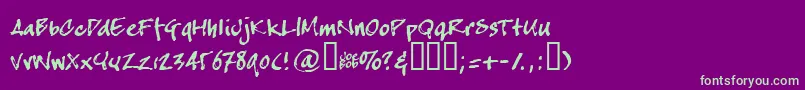 Crapj Font – Green Fonts on Purple Background