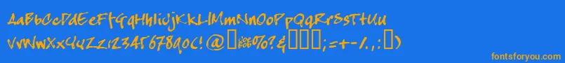 Lisätietoja Crapj-fontista Crapj-fontti – oranssit fontit sinisellä taustalla