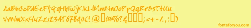 Crapj Font – Orange Fonts on Yellow Background