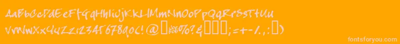 Crapj Font – Pink Fonts on Orange Background