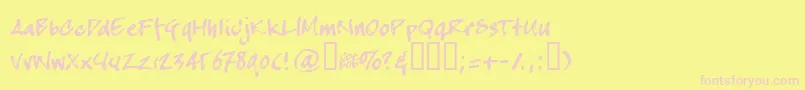 Crapj Font – Pink Fonts on Yellow Background
