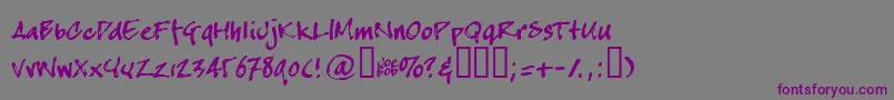 Crapj-Schriftart – Violette Schriften auf grauem Hintergrund