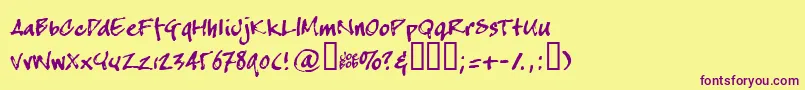 Crapj Font – Purple Fonts on Yellow Background