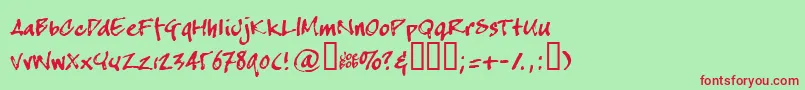 Crapj Font – Red Fonts on Green Background
