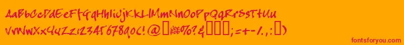 Crapj Font – Red Fonts on Orange Background