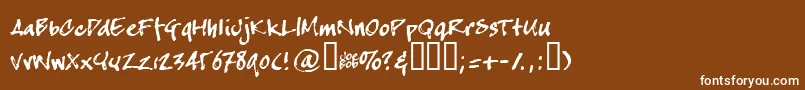 フォントCrapj – 茶色の背景に白い文字