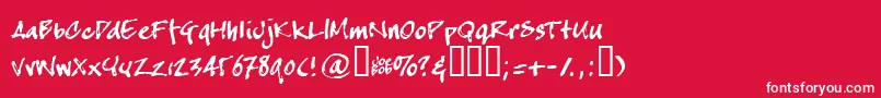 Crapj-fontti – valkoiset fontit punaisella taustalla