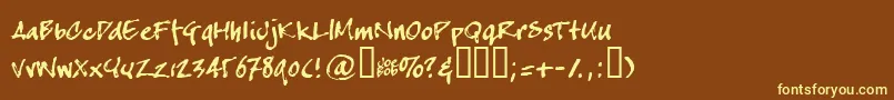 Crapj Font – Yellow Fonts on Brown Background