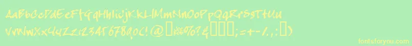 Crapj Font – Yellow Fonts on Green Background